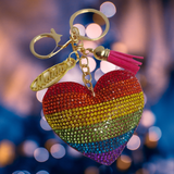 6 COLOR RAINBOW HEART KEY CHAIN - EXCLUSIVE