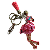 FLAMINGO with SUN GLASSES KEY CHAIN