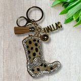 DALLAS Fun fur & Rhinestone Cowboy/girl Boot Key chain-Exclusive