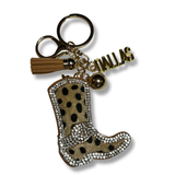 DALLAS Fun fur & Rhinestone Cowboy/girl Boot Key chain-Exclusive