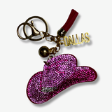 DALLAS Pink Rhinestone Cowboy/girl Hat Key Chain-Exclusive