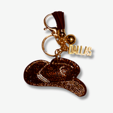 DALLAS Brown Rhinestone Cowboy/girl Hat Key Chain-Exclusive