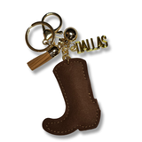 DALLAS Light Brown Rhinestone Cowboy/girl Boot Key chain-Exclusive