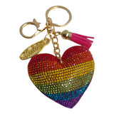 6 COLOR RAINBOW HEART KEY CHAIN - EXCLUSIVE