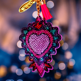 HEARTS A FLAME RHINESTONE KEY CHAIN - EXCLUSIVE