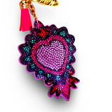 HEARTS A FLAME RHINESTONE KEY CHAIN - EXCLUSIVE