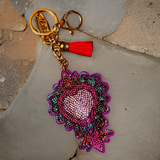 HEARTS A FLAME RHINESTONE KEY CHAIN - EXCLUSIVE