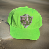 Beverly Hills Rhinestone Baseball Cap Lime - Exclusive