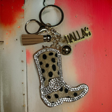 DALLAS Fun fur & Rhinestone Cowboy/girl Boot Key chain-Exclusive