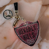 BEVERLY HILLS RHINESTONE KEY CHAIN - EXCLUSIVE ROSE/BLACK