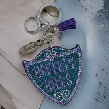 BEVERLY HILLS RHINESTONE KEY CHAIN - EXCLUSIVE VIOLET/AQUA