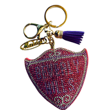 BEVERLY HILLS RHINESTONE KEY CHAIN - EXCLUSIVE ROSE/VIOLET