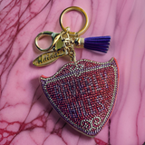 BEVERLY HILLS RHINESTONE KEY CHAIN - EXCLUSIVE ROSE/VIOLET