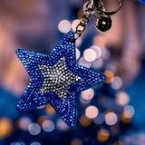 BLUE/CRYSTAL STAR KEY CHAIN