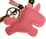 PINK UNICORN KEY CHAIN WITH HOT PINK POM POM