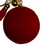 PET PAW RED KEY CHAIN WITH POM POM