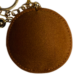 PET PAW BROWN WITH POM POM KEY CHAIN