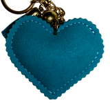 TURQUOISE SCALLOP HEART KEY CHAIN