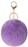 PURPLE UNICORN KEY CHAIN W/POM POM