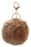 PET PAW BROWN WITH POM POM KEY CHAIN