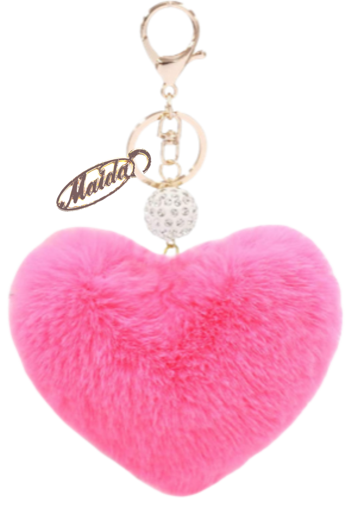 Heart Pom Pom Keychain – CHERRIE