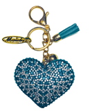 TURQUOISE SCALLOP HEART KEY CHAIN