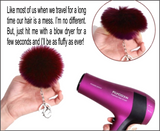 PET PAW BROWN WITH POM POM KEY CHAIN