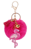 FLAMINGO KEY CHAIN WITH POM POM