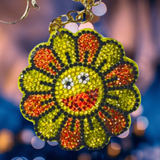 FLOWER POWER ORANGE KEY CHAIN